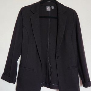 Worthington Womens Size Small Black Long Sleeve Notch Collar Blazer Jacket